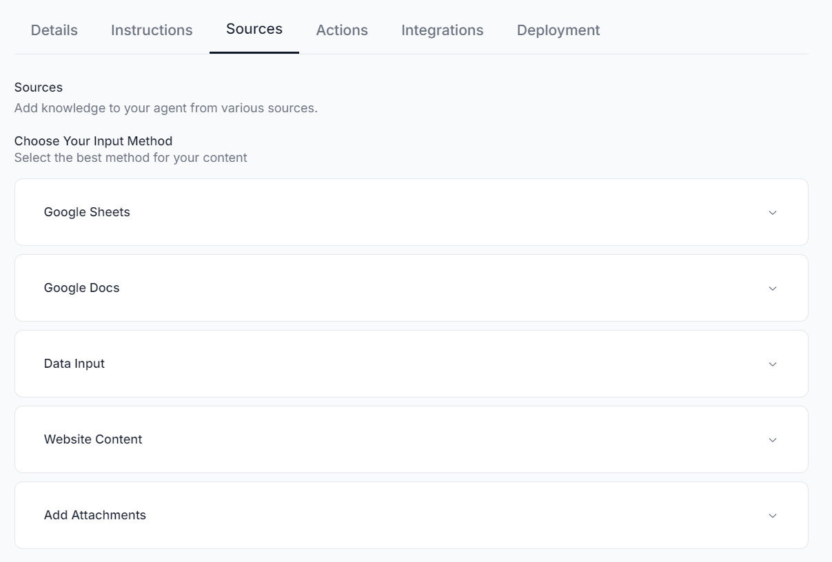 AI Desk knowledge base training interface showing how to embed document knowledge from PDFs and sources to train AI agent